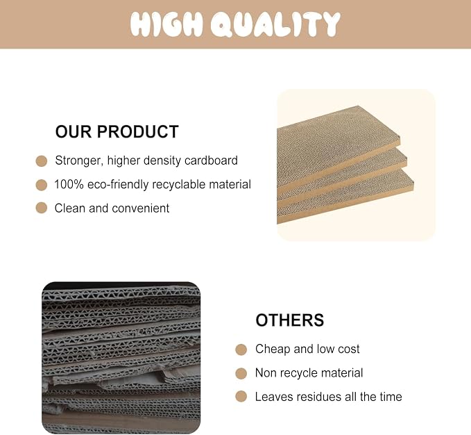 Comoney Cat Scratcher 5 Pack, Reversible Corrugated Cardboard Cat Scratch Pads for Indoor Cats, Cat Scratching Boards to Protect Furniture, Cats