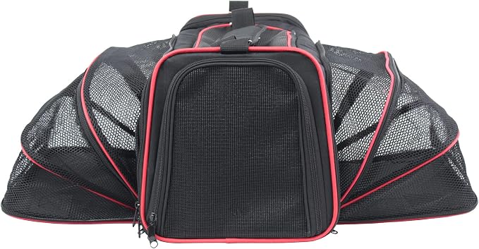 EliteField Expandable Soft Pet Carrier (3 Year Warranty, Airline Approved), Multiple Sizes and Colors Available (20" L x 12" W x 11" H, Black)