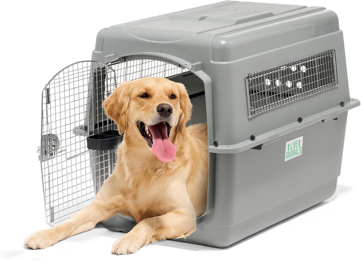 Petmate Sky Kennel - For Air and Travel, Airline Compliant Dog Crate for Pets up 70-90 lbs, Heavy Duty Dog Kennel, Made in the USA- 40 Inches