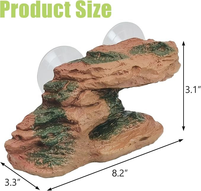 kathson Turtle Basking Platform Floating Turtle Dock Baby Tortoise Climbing Ramp Shale Reptiles Dock Resting Terrace Stone Aquarium Ornament for Frogs Newts (Red Size:8.2”Lx3.3”Wx3.1”H)