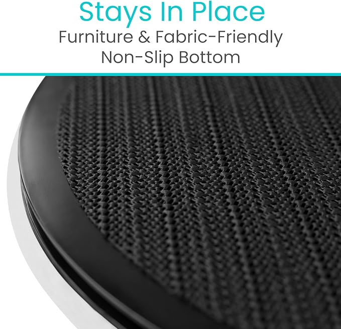 Vive Swivel Car Seat Cushion for Handicapped & Elderly Assistance - 360 Large Round Rotating Chair Pad with Memory Foam (Black)