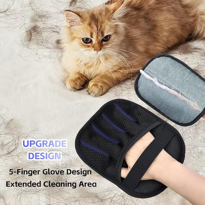 KENDINIX Valentines Day Gifts 2 Packs Pet Hair Removal Glove,Pet Hair Remover for Cat & Dog,New Upgraded Electrostatic Gloves Pet Hair,Reusable Electro Static Pet Hair Remover Electrostatic Gloves