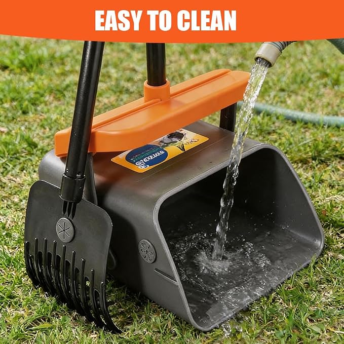 Pooper Scooper for Dogs, 46'' Long Handle Large & Small Breeds, Yard & Outside Waste Pickup, Rake with Bag Attachment & Holder, Litter Scooper, 100 Pet Waste Bags, Pet Supplies & Dog Accessories