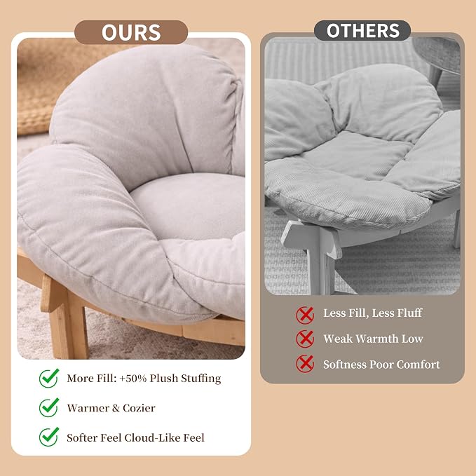 Elevated Wooden Cat Bed with Fluffy Removable Cushion, Modern Petal Shaped Cat Couch Sofa for Indoor Cats Small Dogs 40lbs Capacity Easy to Assemble (White)