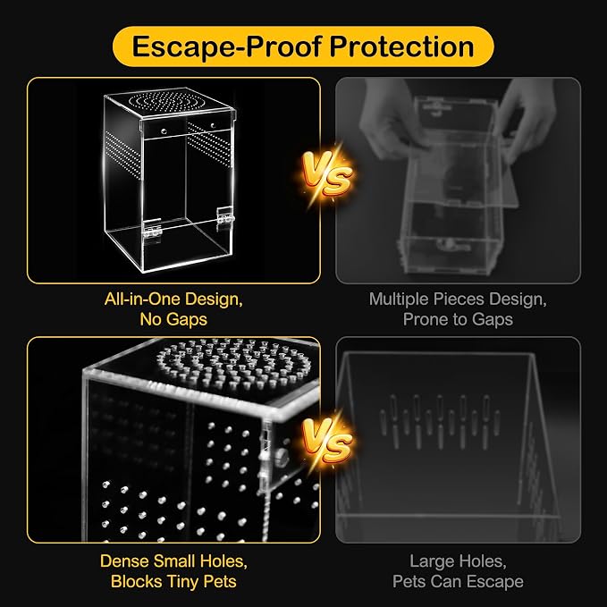 Jumping Spider Enclosure Starter Kit,Escape Proof Forest Terrarium | Praying Mantis Terrariums,Transparent Acrylic Complete Bug Habitat,All In One Arboreal Tarantula Cribs Cage,Insect Container