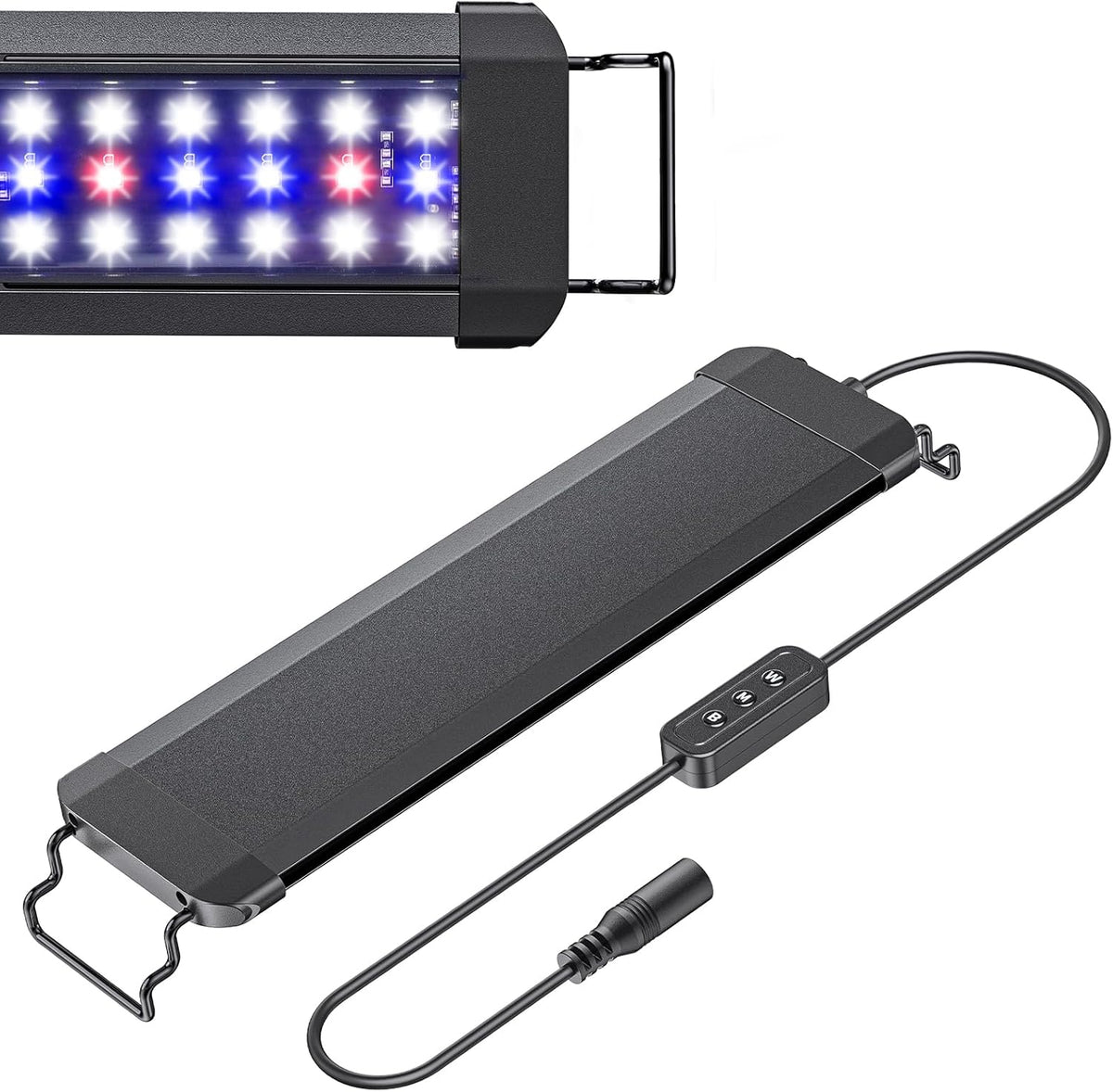 Pawfly 11 W Terrarium Light for 12" to 18" Terrarium Extendable Reptile Tank Light with Full Spectrum Brilliant White Blue Red Lights with Day & Night Modes and Adjustable Brightness