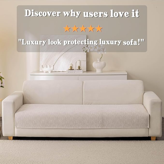 Soft Waterproof Chenille Cover Washable, Non Slip Sectional Sofa Covers for 3 Cushion Couch Sofa L Sharped Sofa Slipcover for Pets, Furniture Protector (1 PCS 36"x63" Coffee)