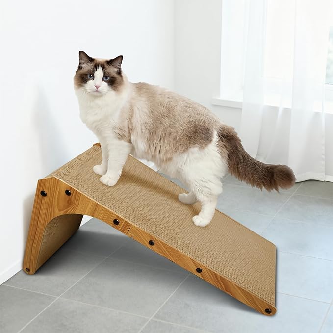 Cat Scratcher, 23 inch L Shape Cat Scratching Pad for Indoor Cats, Durable Sustainable Cardboard Scratcher, Recyclable Vertical Cat Scratch Pad to Protect Furniture, Small