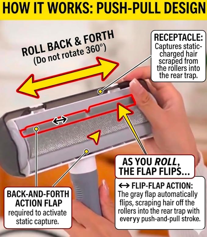 Neatly.co Reusable Pet Hair Remover Roller - Eco Friendly Self-Cleaning Lint Roller for Dog and Cat Fur - Best for Furniture, Couch, Carpet & Car Seats