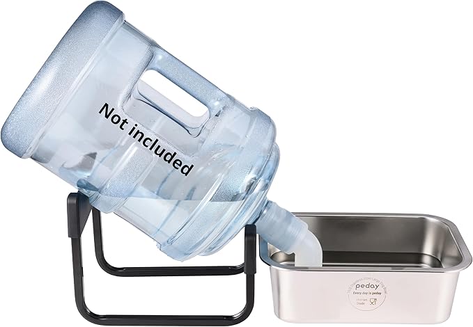PEDAY Automatic Dog Waterer for Large Dogs | Human Grade 18/8 Stainless Steel, Water Bottle Not Included