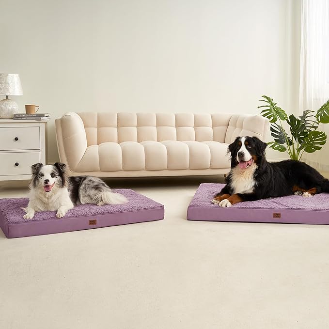 EHEYCIGA Orthopedic Dog Bed Extra Large with Removable Washable Cover, 47IN | Egg Crate Foam Support, Durable Oxford fabric, Non-Slip Bottom, Machine Washable, Soft Waterproof Plush Pet Bed Mat For Crate