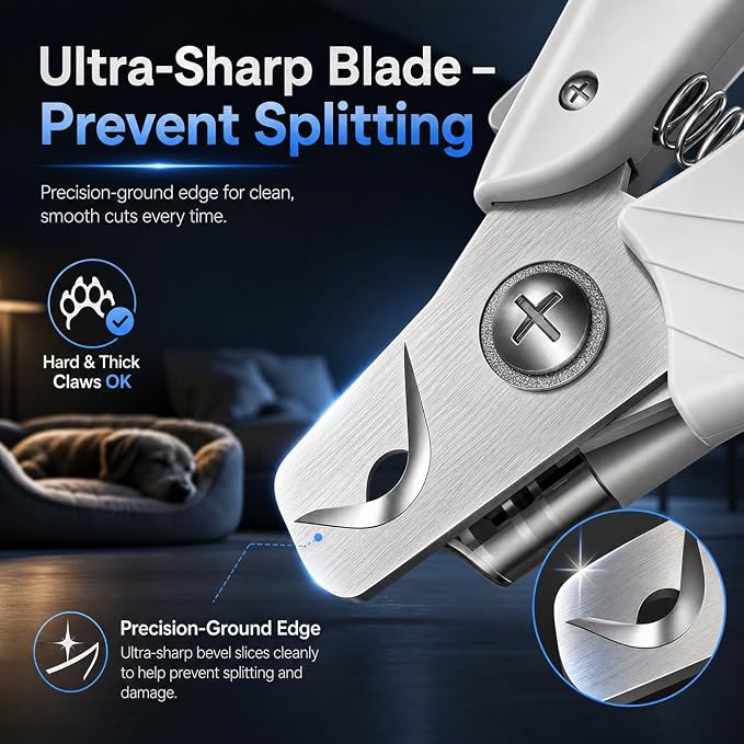 Professional Dog & Cat Nail Clippers | LED Light, Safety Guard, Ergonomic, For Puppies, Small & Large Dogs, Toenail Clippers & Trimmer
