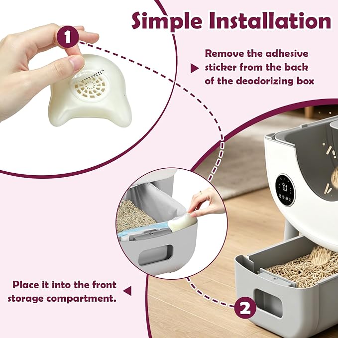 4PCS Deodorizer for Cumrige Self Cleaning Litter Box,Odor Remover | Odor Remover with Fumoi Automatic Cat Litter Box,Infused with Camellia, Enduring Scent, Keeps Home Inviting