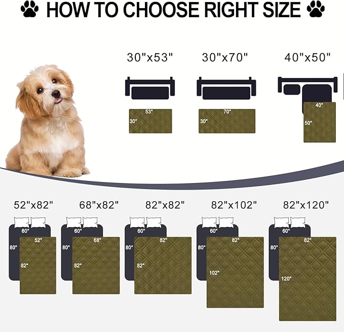 Smiry Reversible Waterproof Couch Covers for Sofa, Washable Dogs Pet Couch Covers for 3 Cushion Sofa Pet Friendly, Water Resistant Furniture Protector Slipcover, Geometric (82"x120", Green/Navy)