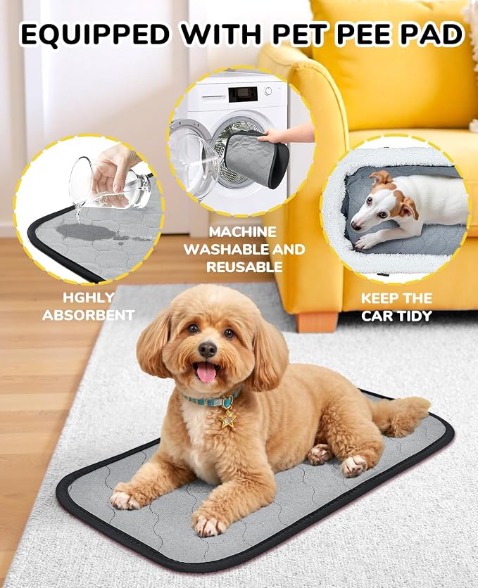 BurgeonNest Center Console Dog Car Seat for Small Dogs up to 9 lbs Cute Zebra Print