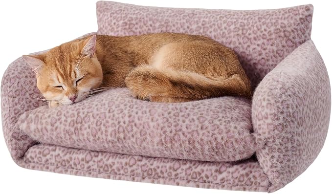 Hollypet Cat Bed Small Dog Orthopedic Couch Beds for Pets up to 13 lbs | Fluffy Multifunctional Double-Layer Warming Kitten Pet Couch Orthopedic Beds with Machine Washable Cover and Non-Slip Bottom