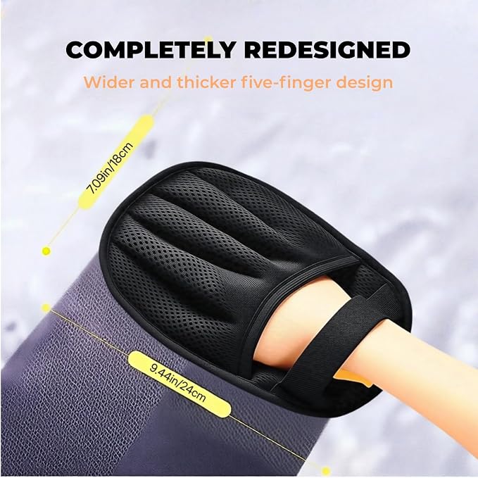 Pet Hair Removal Glove for Dogs & Cats, Electrostatic Reusable Fur Remover | 5-Finger Electrostatic Pet Hair Remover Glove, Magic Brush for Dog Cat Hair Removal on Couch, Car Seat, Clothing