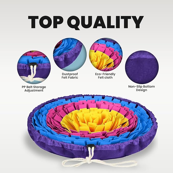PET ARENA Snuffle Mat Dog Puzzle Feeder for Slow Eating & Brain Training | Promotes healthy habits sensory activities, reduces boredom, supports focus, provides engaging playtime indoors or outdoors.