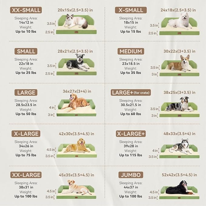 Orthopedic Waterproof Jumbo Dog Bed with Bolster for Extra Large Dogs | Pillow Support for Neck Relief, Egg Crate Foam, Waterproof Liner, Anti-Slip Bottom, Removable Bolster Cover, 53 x 42 Inch