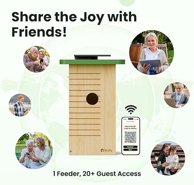 Birdfy Smart Bird House with Camera Solar Powered, 1080HD Live Video & Night Vision for 24/7 Nesting Recording, Auto Detect & Notify, Ideal Nature Gift for Bird Lovers, AI Identify Lifetime Free
