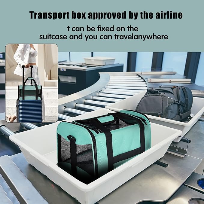 Cat Dog Carriers Soft-Sided Pet Carrier Large Cats for Medium Big Cat Small Dog Puppy up to 16lbs TSA Airline Approved Animal Collapsible Cat Carrier Carriers Travel Carrier Cat Bag (17x11x11)