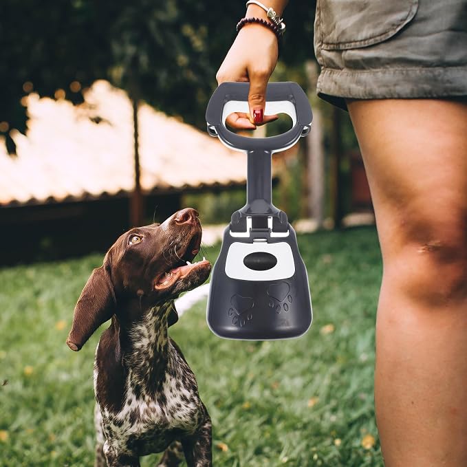 Outanaya Dog Poop Scooper Heavy Duty Litter Picker with Handle, Sturdy Plastic Pooper Scooper for Large Dogs, Household Outdoor Pet Waste Cleaning Tool