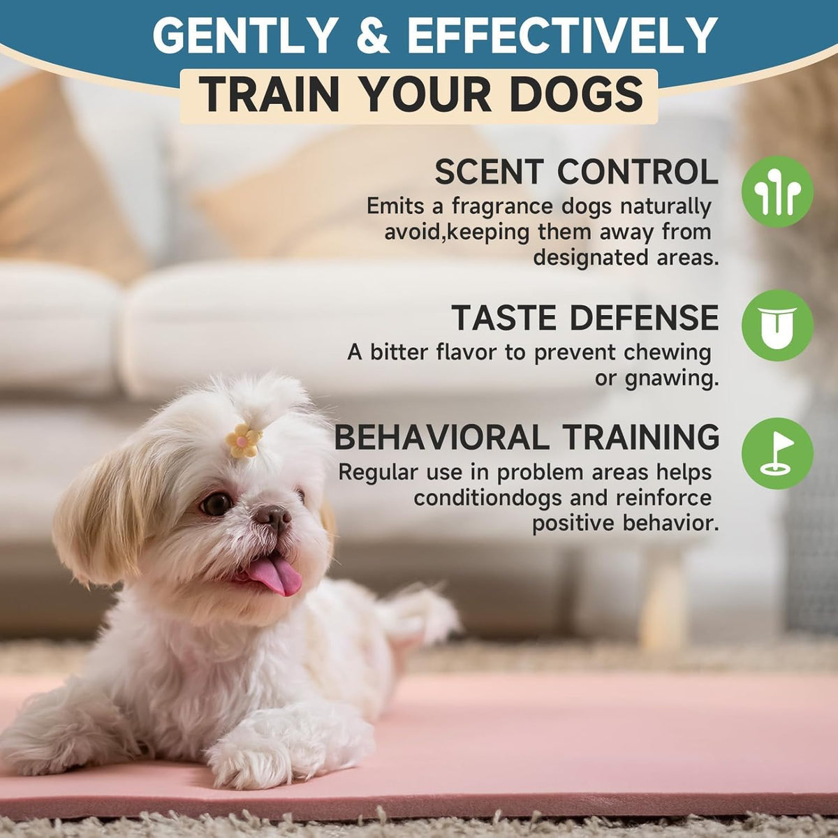 No Chew Spray for Dogs, Bitter Apple Spray for Dogs Stop Chewing Furniture, Shoes, Prevent Licking Bandages, No Alcohol & Trace, Safe Dog Training & Behavior Aids Spray, 6.76 FL Oz, Indoor & Outdoor