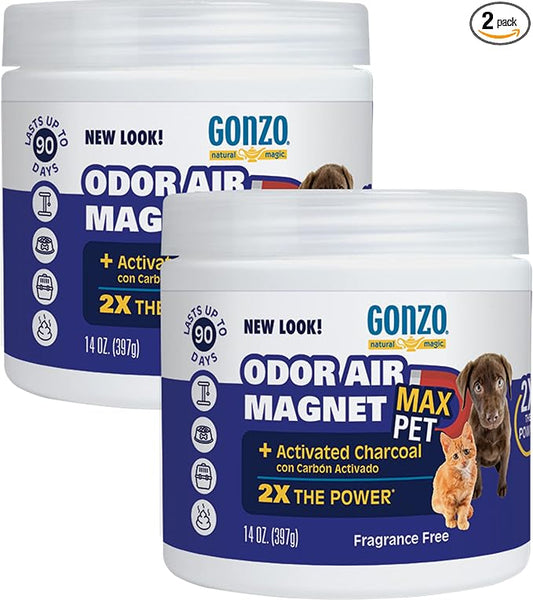 Gonzo Natural Magic Air Activated Charcoal - 2 Pack - for Litter Boxes Cages and Pet Beds 14 Ounce