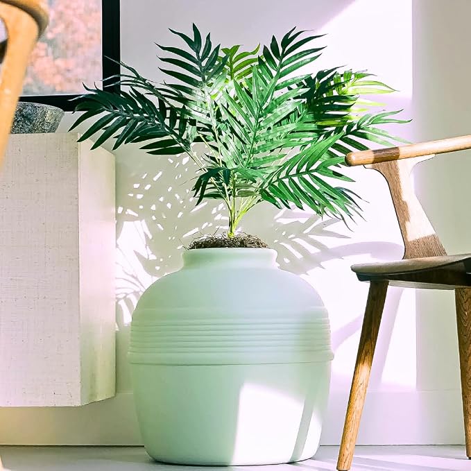 Good Pet Stuff Original Hidden Litter Box Planter, Decorative Cat Litter Enclosure with Carbon Filter, Artificial Palm Plant, Upgraded Design, Easy to Clean, Base Kit, Seagrass Green