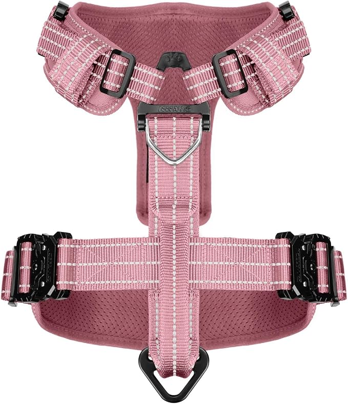 ICEFANG Dog Halter Harness with Metal Buckles,Dog Strap Vest for Medium Dogs