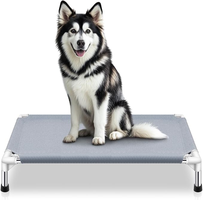 Elevated Dog Bed, Raised Dog Bed for Large Dogs, Cooling Dog Cots Beds | Outdoor Elevated Dog Bed, Dog Cots Beds for Large Dogs, Portable Cooling Raised, for Indoors, Outdoors, 39"L x 28"W x 6.5"H