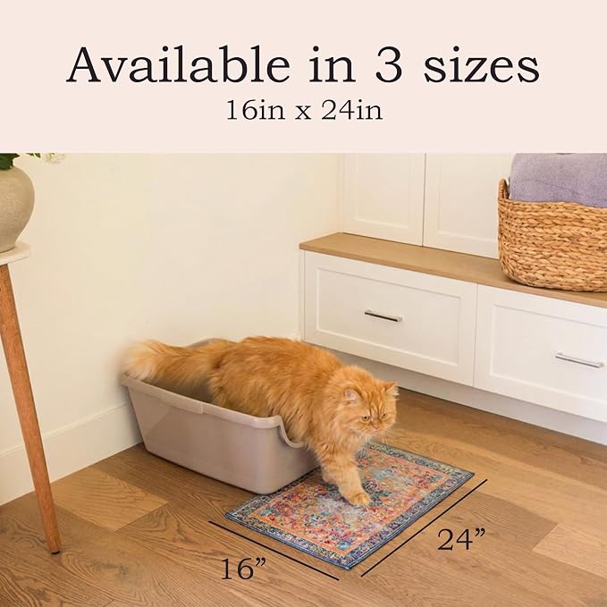 Lovewag Cat Litter Mat, Litter Box Mat, Mystic Fuchsia, 16x24, 2 Pack | Washable litter mat cover, kitty litter mat & cat mat for litter box, litter trapping mat, prevents tracking, multi-cat