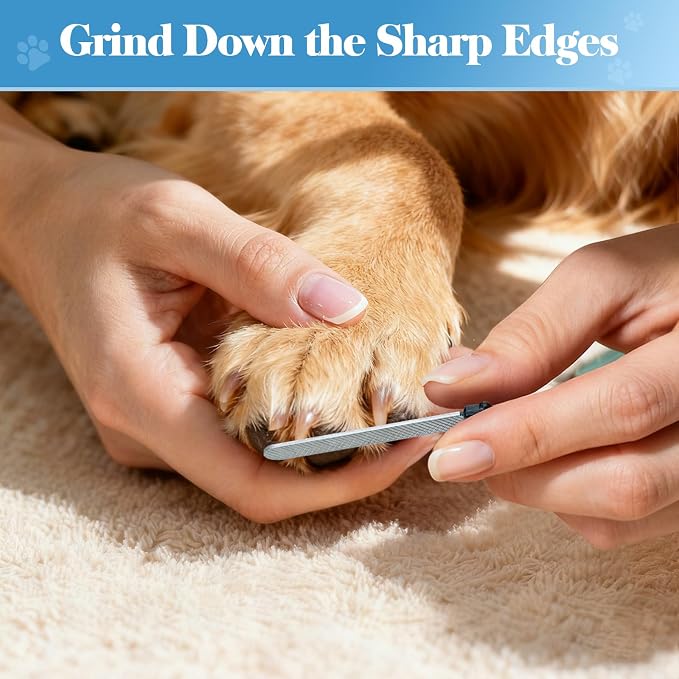 Swihauk Heavy Duty Dog Nail Clippers and Trimmers, Professional Pet Nail Clippers with Nail File for Dogs Cats Small Animal, Claw Clippers with Safety Guard to Prevent Over-Cutting, Gray