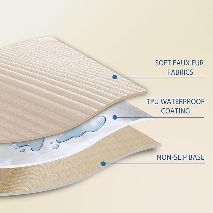 HAOMAIJIA Waterproof Couch Cover for Dogs Washable,Faux Fur Pet Couch Covers for Sofa,Soft Dog Bed Cover Non-Slip Couch Covers for 3 Cushion Couch Sofa Pet Friendly (Off White, 23" x 23" 2 Pack)