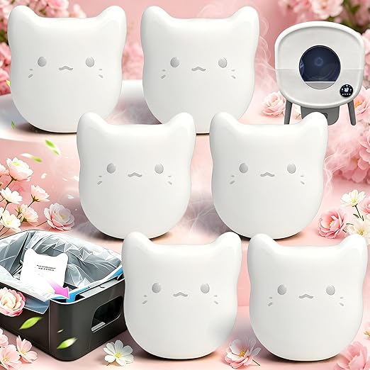 PurifyLogix 6PCS Universal Deodorizing Pods for Automatic Cat Litter Box | Odor Remover for Fumoi Automatic Cat Litter Box, Camellia Flower Scented, Long-Lasting Fragrance, Keep Home Fresh