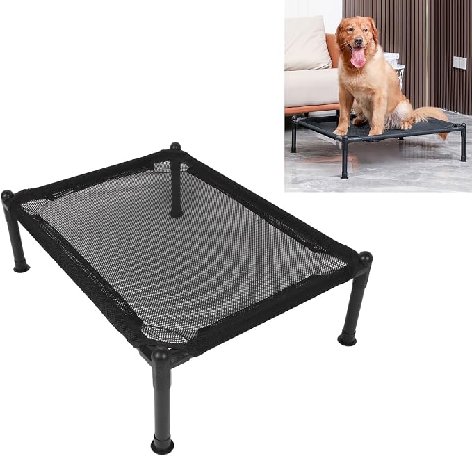 ANGGREK Elevated Dog Bed, Comfortable Metal Frame Multipurpose All Seasons Universal Strong Load Bearing Outdoor Elevated Dog Bed for Outdoor (Medium)