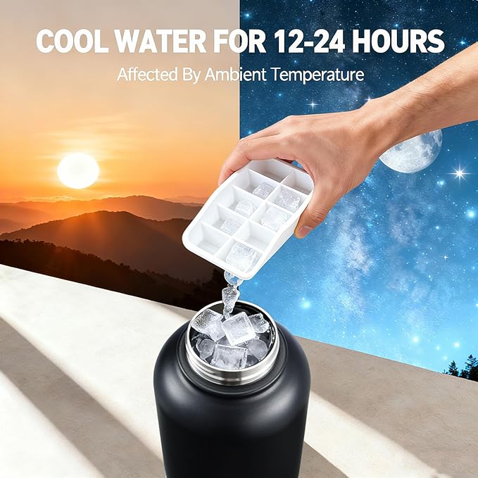 Cibaabo Insulated Dog Water Bottle with 2 Bowls, 32oz Travel Stainless Steel Double Wall Thermos, Portable Pet Dispenser, Gifts for Puppy Small Medium Dogs Walking Hiking and Camping