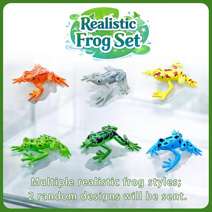12PCS Artificial Floating Lily Pads Set, 8 Realistic Lily Pads, 2 Lotus Flowers & 2 Floating Frogs, Pond Pool Fountain Water Feature Decorations