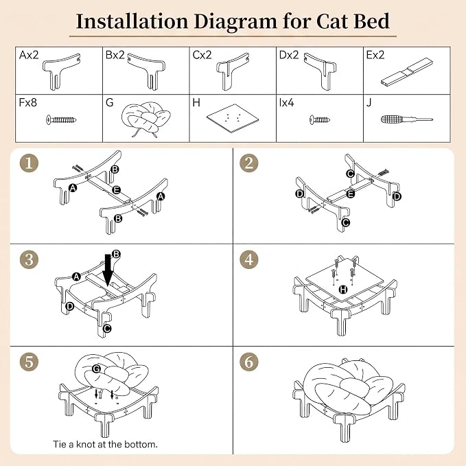 Elevated Wooden Cat Bed with Fluffy Removable Cushion, Modern Petal Shaped Cat Couch Sofa for Indoor Cats Small Dogs 40lbs Capacity Easy to Assemble (White)