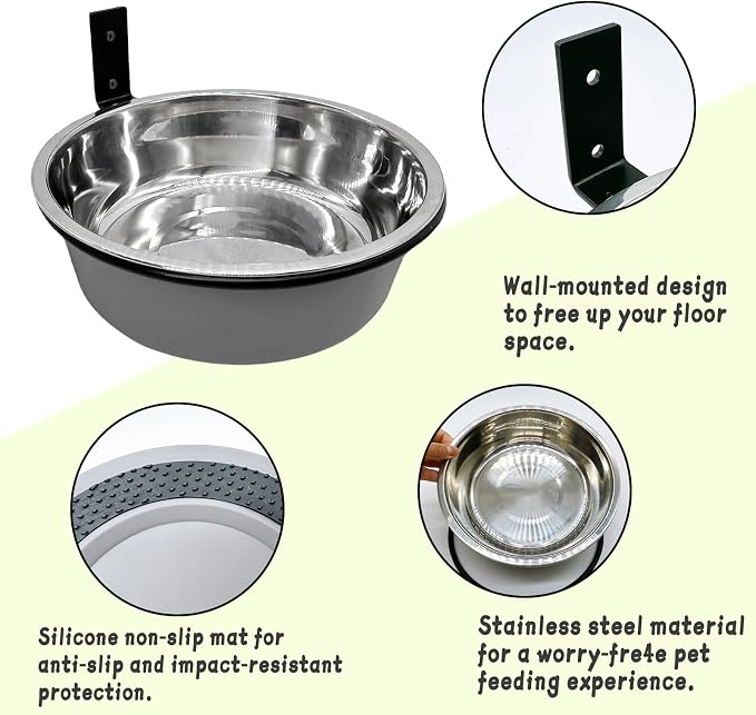 Elevated Dog Bowls-2 * 30 Oz, Stainless-Steel Raised Adjustable Height