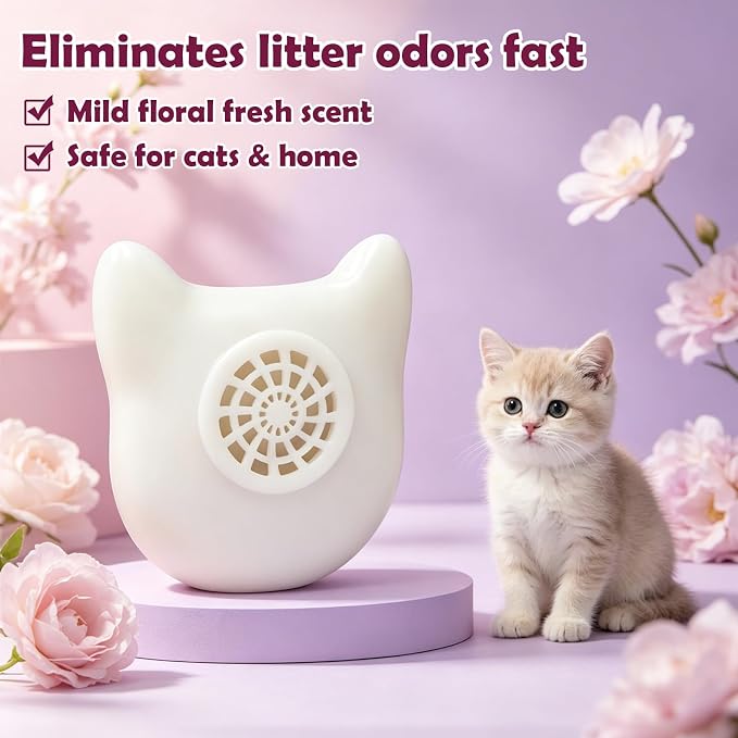 4PCS Deodorizer for Cumrige Self Cleaning Litter Box,Odor Remover | Odor Remover with Fumoi Automatic Cat Litter Box,Infused with Camellia, Enduring Scent, Keeps Home Inviting