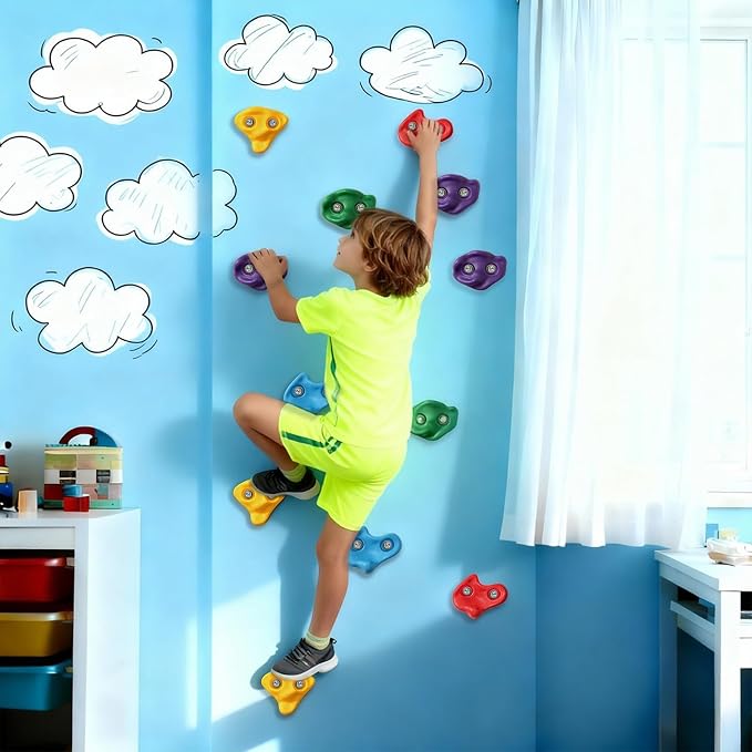25 PCS Large Rock Climbing Holds for Kids,Adult Rock Wall Holds Large Climbing Rock Wall Grips for Indoor and Outdoor Playground Play Set with Hardware