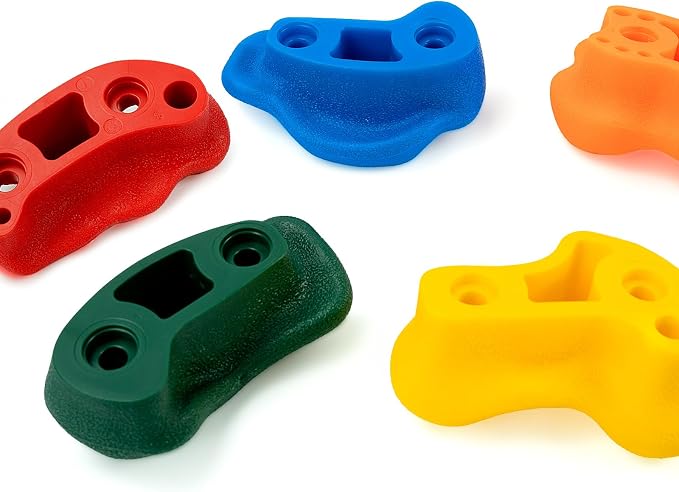 Cheardia 25 Pcs Rock Climbing Holds, Multi-Colored Rock Wall Holds Grips | Indoor & Outdoor Rock Wall Climbing Kit with Mounting Hardware and Knotted Rope for Adults Home Multi-Colored