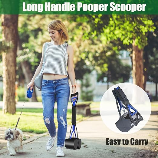 Outdoor Dog Poop Trash Can with Pooper Scooper for Yard, Black | Large Capacity Dog Poop Garbage Can with Lid Odor Control, Pet Waste Container Includes 100PCS Waste Bags