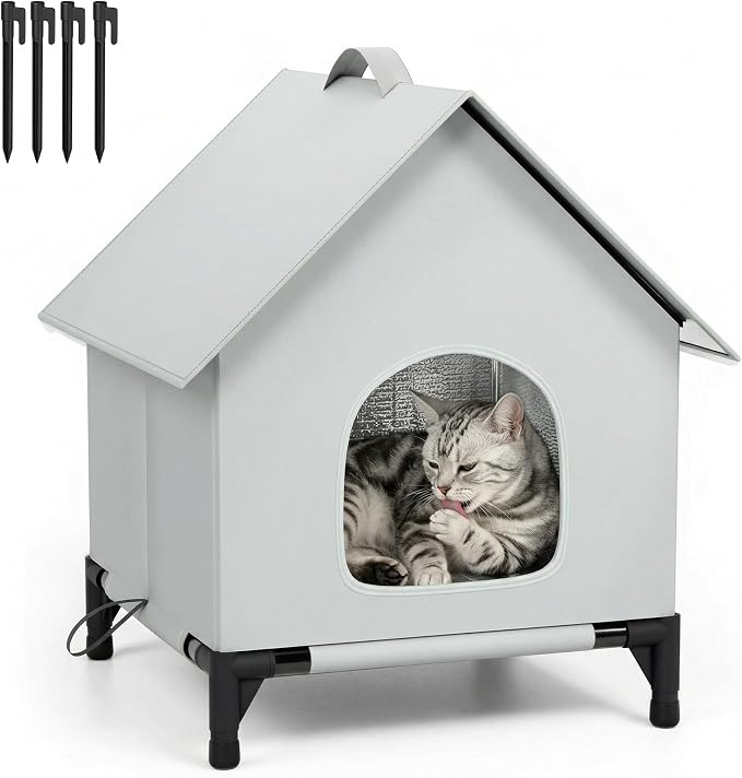 Large Cat House for Outside&Indoor,Easy to Put Together, Selfwarming Cat Shelter for Winter,Insulated and Weatherproof,Large Cave Bed for Garden(18 x 18 x 24 inch,L,Normal)