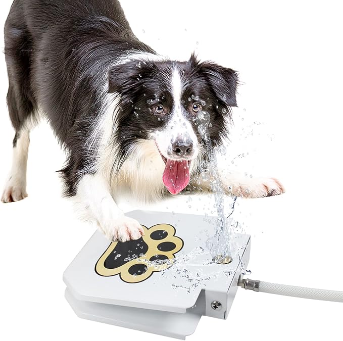 Dog Water Fountain Step On, Outdoor Dog Water Sprinkler for Large Dogs, with Upgrade Copper Valve Set, Easy to Use, Fresh Water to Drink