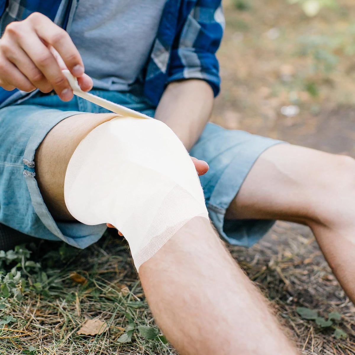 Treela 36 Pcs Self Adherent Bandage 4" X 5 Yard Wrap Breathable Cohesive Bandage Elastic Adhesive Tape for Stretch Athletic Sports Wrist Ankle(White)