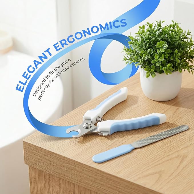 Dog Nail Clippers for Large Dogs, Pet Nail Clipper Kit for Small & Large Dogs & Cats，Dog Nail Clippers for Dogs and Cats - Safe and Easy to Use，Professional Dog & Cat Nail Trimmers (White)