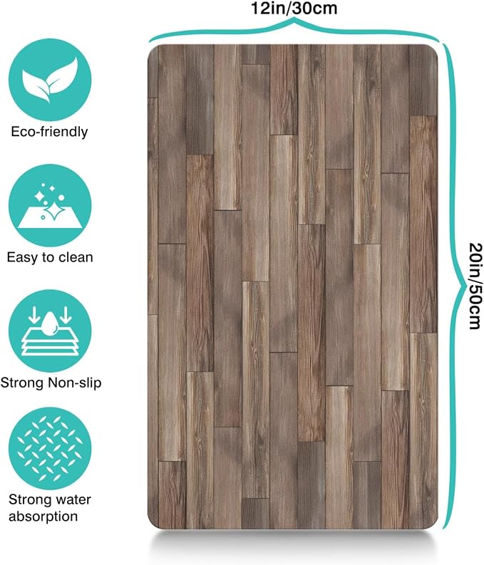 Pet Feeding Mat for Floors Cat Food Mat Waterproof Dog Food Mat and Water Absorbent Quick Dry Non Slip Mat for Cat Bowls