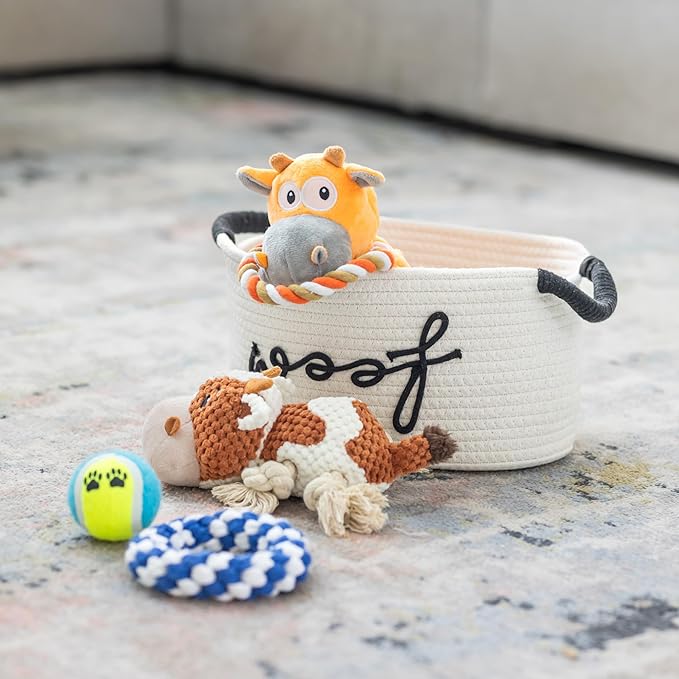 Paws For Reaction New Puppy Gift Basket - Premium Puppy Starter Kit and Dog Gift Basket with Dog Toys - Perfect Doggie Birthday Gifts and Puppy Necessities with Pet Toy Basket.